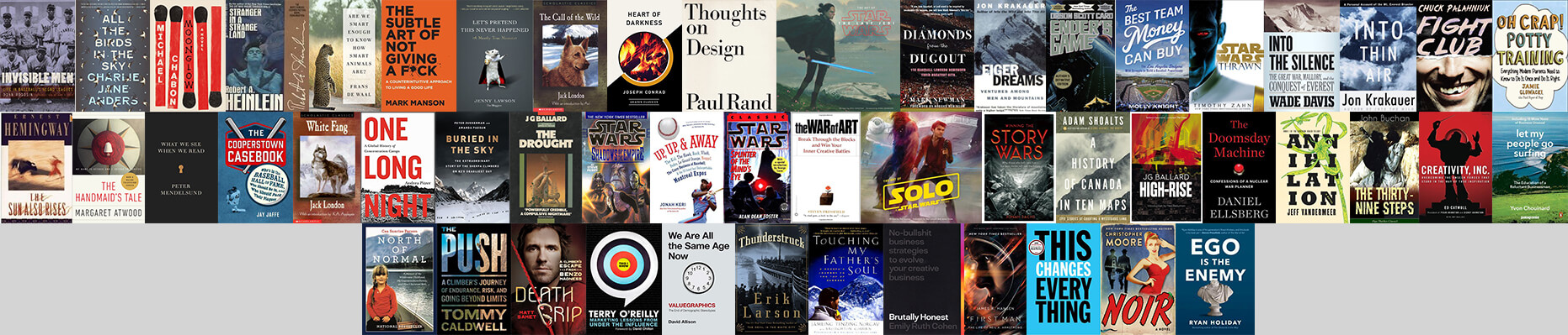 image showing all the book covers I read in 2018